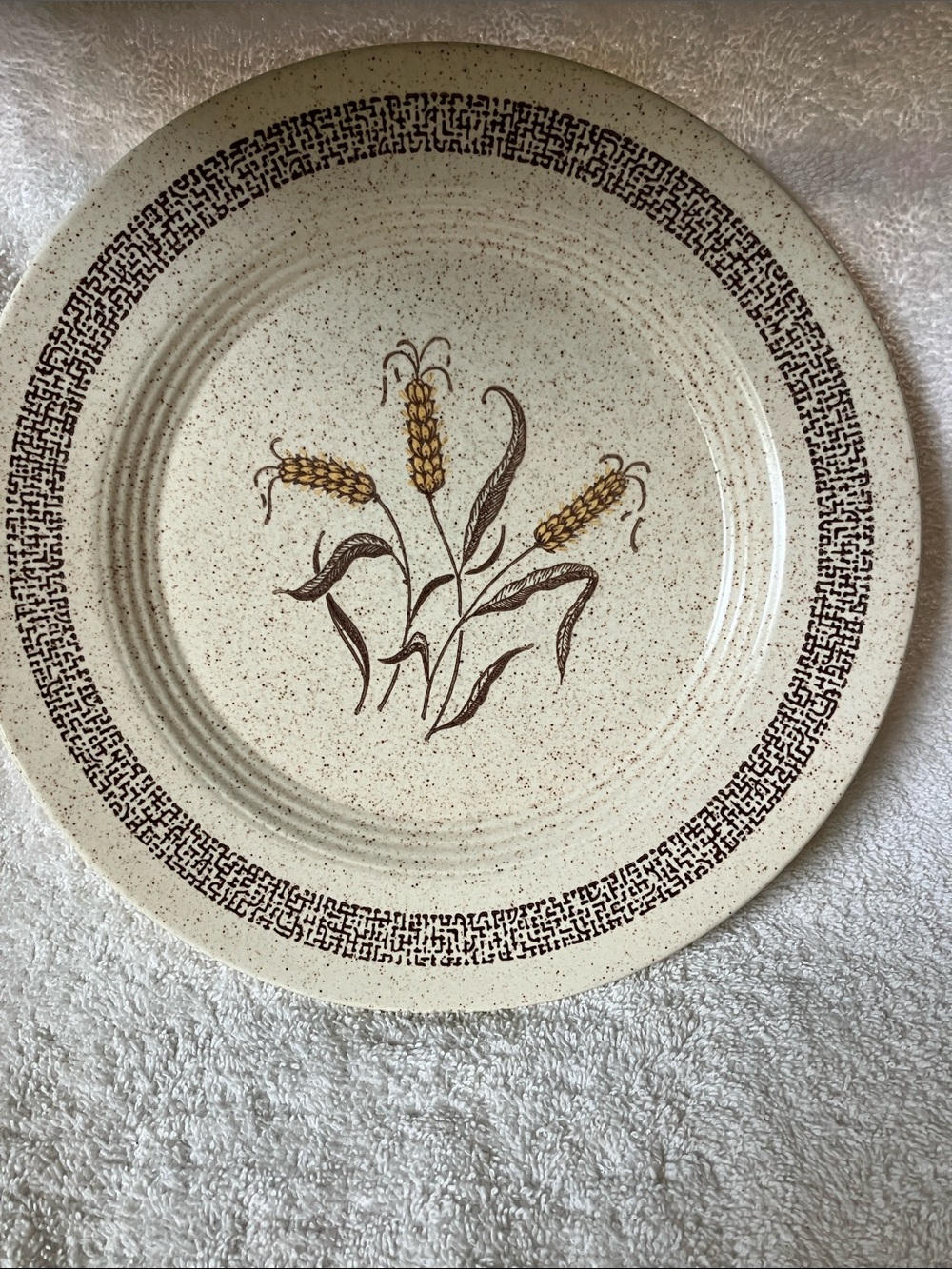 Vintage Homer Laughlin Speckled Wheat 10 1/4 “ Dinner Plate